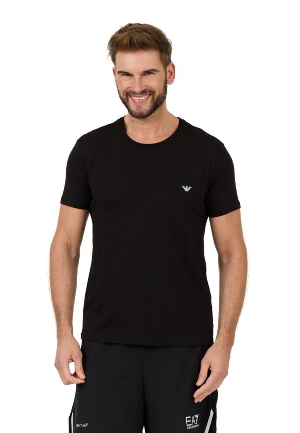 Emporio Armani - EMPORIO ARMANI Czarny męski t-shirt basique, Rozmiar XXL. Kolor: czarny