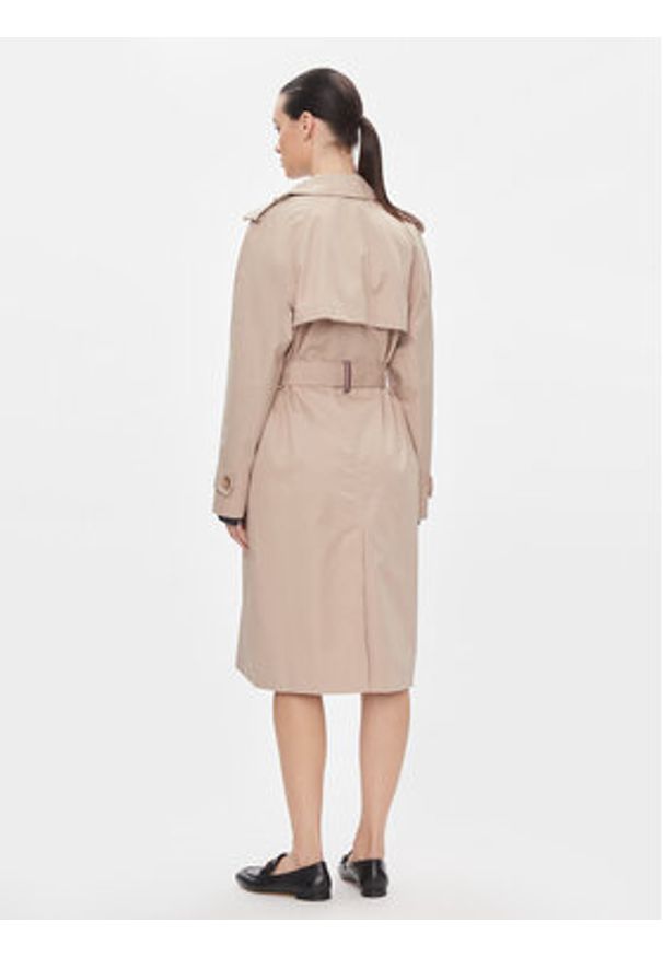 TOMMY HILFIGER - Tommy Hilfiger Trencz Cotton Classic Trench WW0WW40482 Beżowy Regular Fit. Kolor: beżowy. Materiał: bawełna