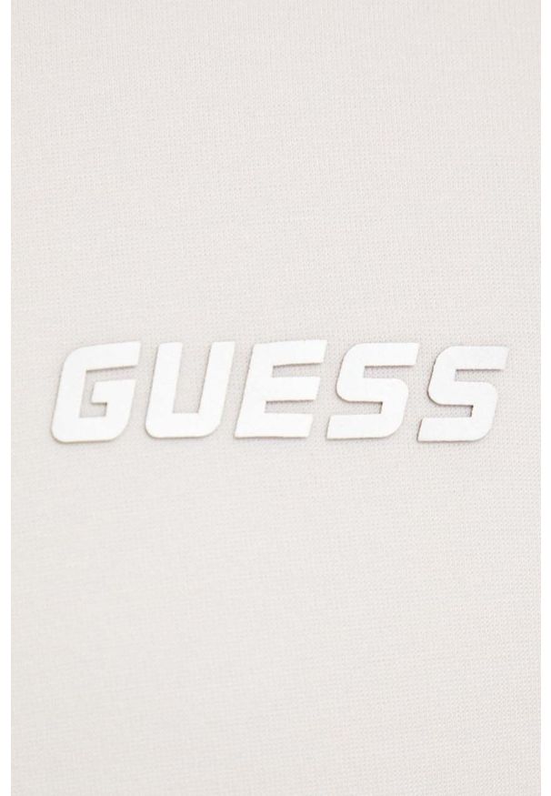 Guess - GUESS Beżowa męska bluza z lampasami Mickey. Okazja: na co dzień. Kolor: beżowy. Materiał: bawełna, materiał, poliester. Styl: sportowy, elegancki, casual