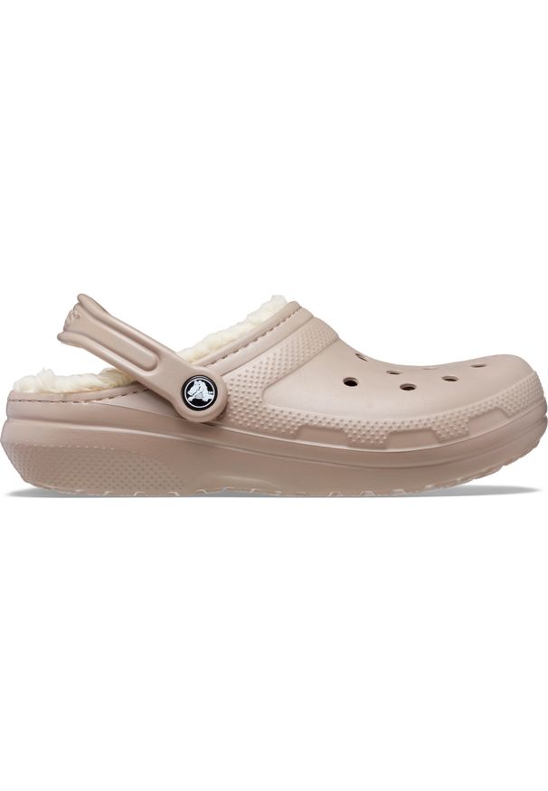 Crocs - Chodaki Classic Lined. Kolor: beżowy. Materiał: materiał, syntetyk
