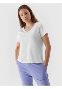 4f - 4F T-Shirt 4FAW23TTSHF0908 Biały Regular Fit. Kolor: biały. Materiał: bawełna