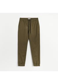 Reserved - Bawełniane joggery slim fit - Khaki. Kolor: brązowy. Materiał: bawełna #1