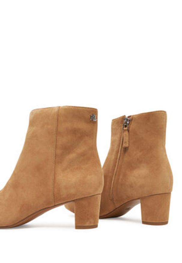 Lauren Ralph Lauren - LAUREN RALPH LAUREN Botki 802974504001 Beżowy. Kolor: beżowy. Materiał: zamsz, skóra