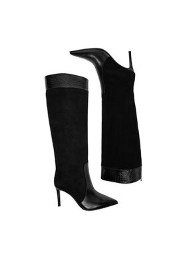 Eva Minge Kozaki EO-DANA-GLC6020-16.5-361 Czarny. Kolor: czarny. Materiał: skóra, zamsz