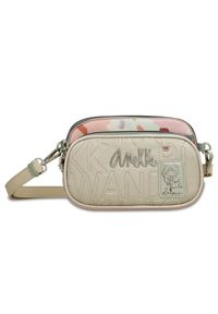 Srebrna Oryginalna Średnia Torebka Na Ramię Anekke Z Serii Alma. Kolor: srebrny. Wzór: aplikacja. Dodatki: z breloczkiem, z aplikacjami. Materiał: zdobione. Rozmiar: średnie. Styl: casual. Rodzaj torebki: na ramię #1