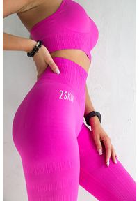 2SkIN - Legginsy bezszwowe damskie 2Skin Shark. Kolor: różowy. Sport: fitness