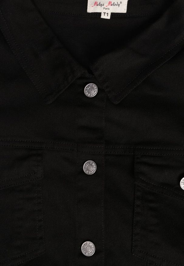 Renee - Czarna Jeansowa Kurtka z Bawełny Perilopei. Okazja: na co dzień. Kolekcja: plus size. Kolor: czarny. Materiał: bawełna, jeans. Styl: casual