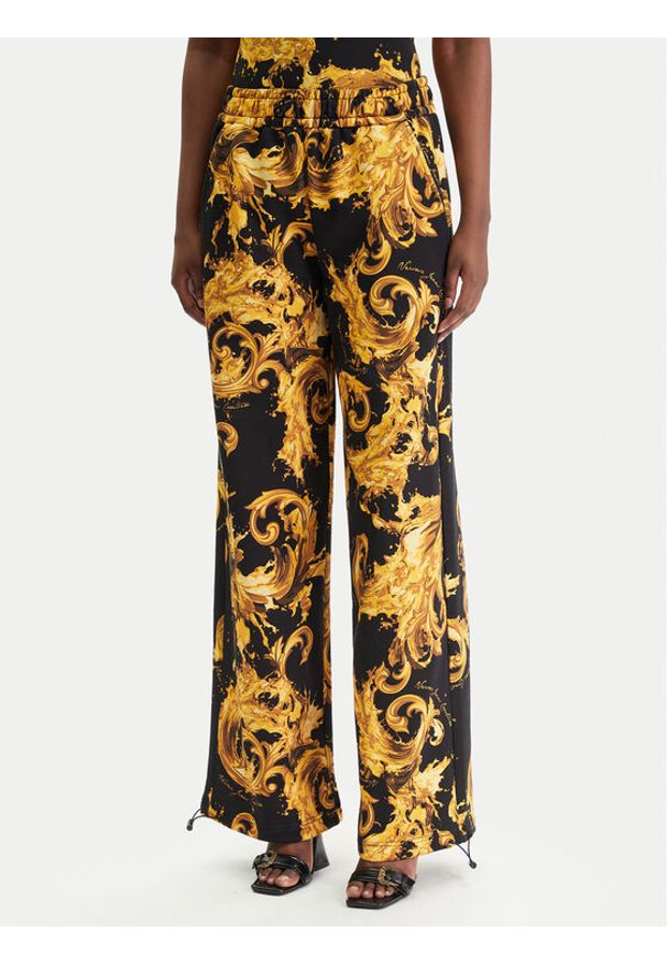 Versace Jeans Couture Spodnie dresowe 80HAA320 FS196 Czarny Regular Fit. Kolor: czarny. Materiał: bawełna