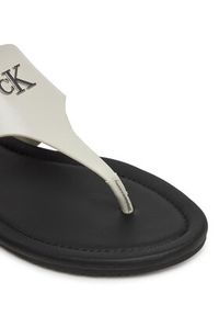 Calvin Klein Jeans Japonki Flat Sandal Toepost Mg YW0YW01691 Biały. Kolor: biały. Materiał: skóra #4