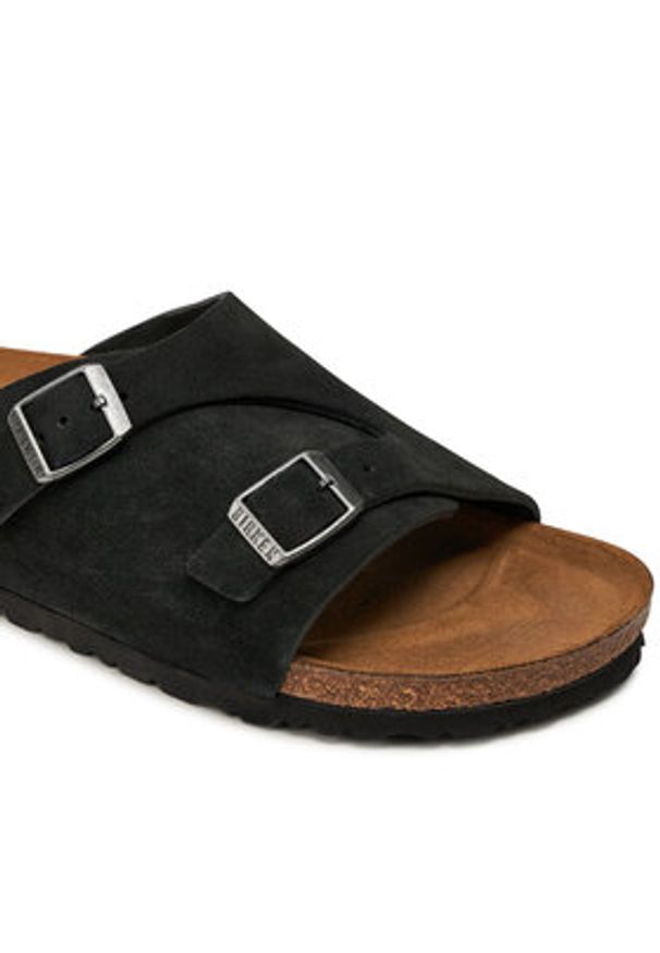 Birkenstock Klapki Zürich 1025060 Czarny. Kolor: czarny. Materiał: skóra