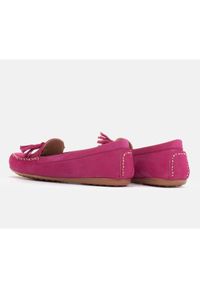 Marco Shoes Baleriny mokasyn z fioletowego zamszu 1979P-770-1 różowe. Zapięcie: bez zapięcia. Kolor: wielokolorowy, różowy, fioletowy. Materiał: zamsz