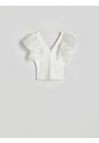 Reserved - Bluzka z tiulem - złamana biel. Materiał: tiul #1