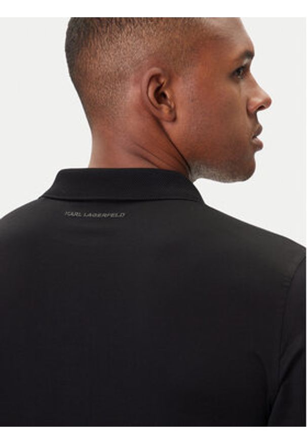 Karl Lagerfeld - KARL LAGERFELD Polo 745000 554200 Czarny Regular Fit. Typ kołnierza: polo. Kolor: czarny. Materiał: bawełna