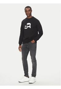 Karl Lagerfeld - KARL LAGERFELD Bluza 705063 552941 Czarny Regular Fit. Typ kołnierza: dekolt w karo. Kolor: czarny. Materiał: bawełna #5
