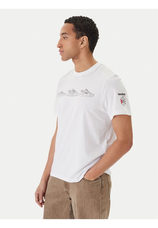 Reebok T-Shirt Harley RK25569CCM Biały Regular Fit. Kolor: biały. Materiał: bawełna