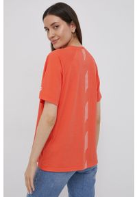 Superdry t-shirt bawełniany kolor pomarańczowy. Okazja: na co dzień. Kolor: pomarańczowy. Materiał: bawełna. Długość rękawa: raglanowy rękaw. Wzór: nadruk. Styl: casual #5
