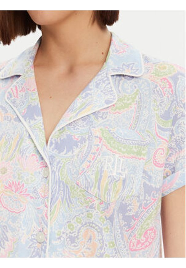 Lauren Ralph Lauren - LAUREN RALPH LAUREN Piżama ILN92421 Niebieski Regular Fit. Kolor: niebieski. Materiał: bawełna