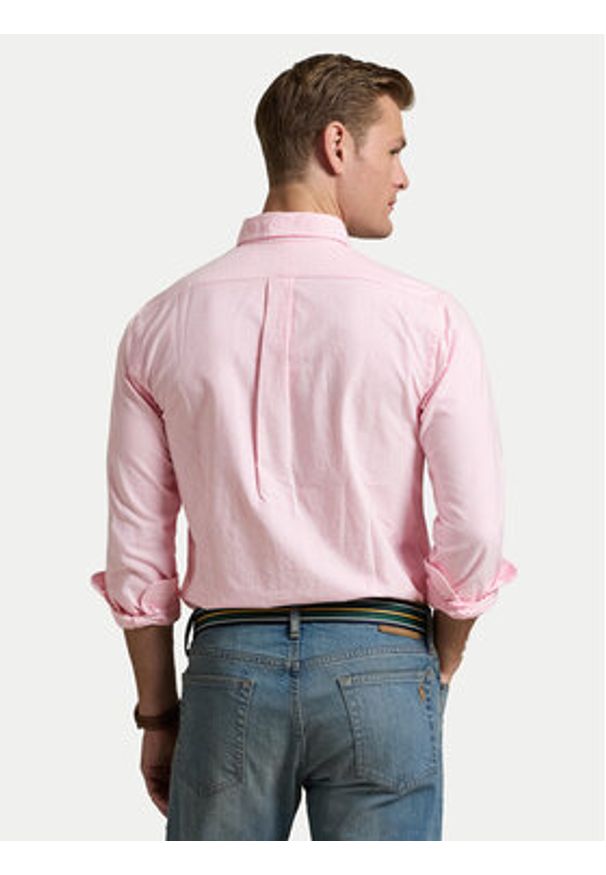 Polo Ralph Lauren Koszula 710953704001 Różowy Custom Fit. Typ kołnierza: polo. Kolor: różowy. Materiał: bawełna