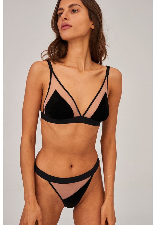 Undress Code Biustonosz kolor czarny transparentny gładki. Kolor: czarny. Wzór: gładki