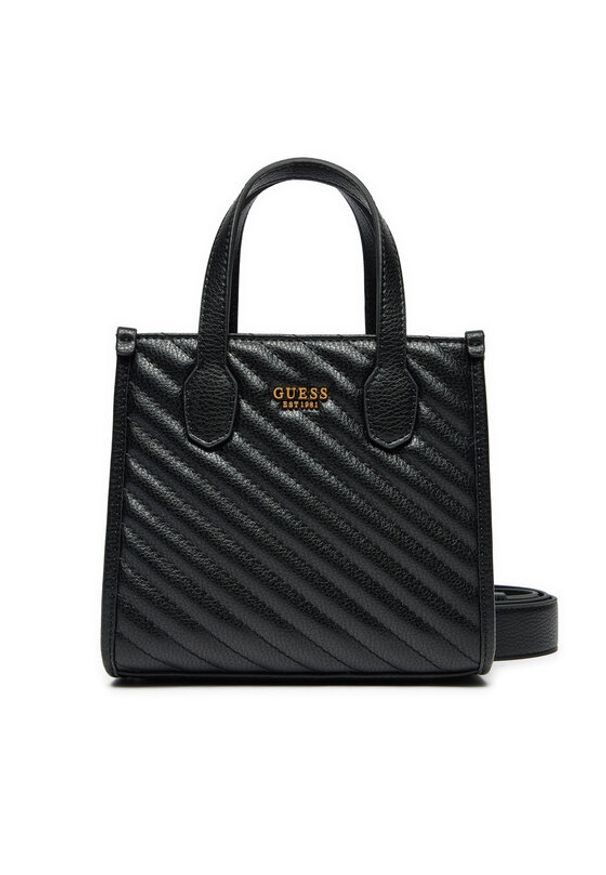 Guess Torebka Silvana 2 Comp Tote HWQV86 65770 Czarny. Kolor: czarny. Materiał: skórzane