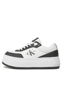 Calvin Klein Jeans Sneakersy Bold Flatf Low Lace Mix Ml Fad YW0YW01316 Czarny. Kolor: czarny. Materiał: skóra