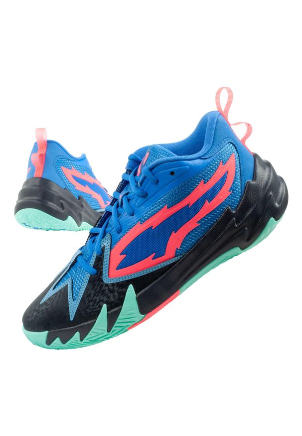 Buty sportowe do koszykówki męskie Puma Scoot Zeros. Kolor: wielokolorowy, niebieski, czarny. Materiał: materiał, syntetyk. Sport: koszykówka