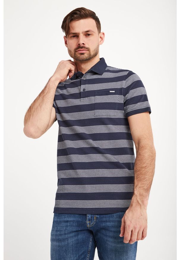 JOOP! - POLO PAOLO JOOP. Typ kołnierza: polo. Wzór: geometria, aplikacja, nadruk, jednolity. Styl: sportowy