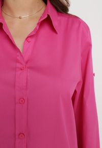 Born2be - Fuksjowa Klasyczna Koszula z Bawełny Oversize Heriadie. Kolor: różowy. Materiał: bawełna. Styl: klasyczny #5