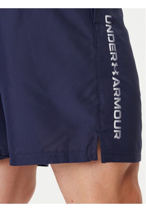 Under Armour Szorty sportowe Ua Woven Wdmk Shorts 1383356-410 Granatowy Loose Fit. Kolor: niebieski. Materiał: syntetyk. Styl: sportowy
