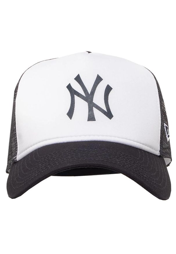 Męska czapka z daszkiem New Era Team Block New York Yankees MLB Trucker Cap. Kolor: biały. Materiał: bawełna, poliester