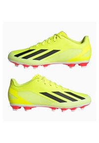Adidas - Buty adidas X Crazyfast Club FxG IG0618 żółte. Kolor: żółty. Materiał: materiał. Szerokość cholewki: normalna. Sport: piłka nożna, bieganie