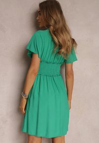 Renee - Zielona Sukienka z Wiskozy Rukhsar. Kolor: zielony. Materiał: wiskoza. Długość rękawa: krótki rękaw. Długość: mini #3