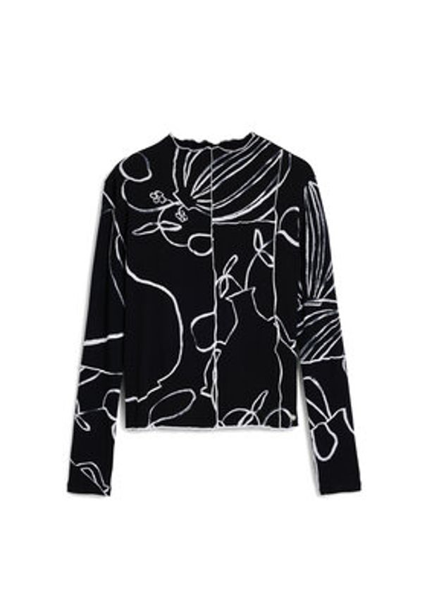 Desigual Bluzka Londres 25WWTK49 Czarny Regular Fit. Kolor: czarny. Materiał: wiskoza