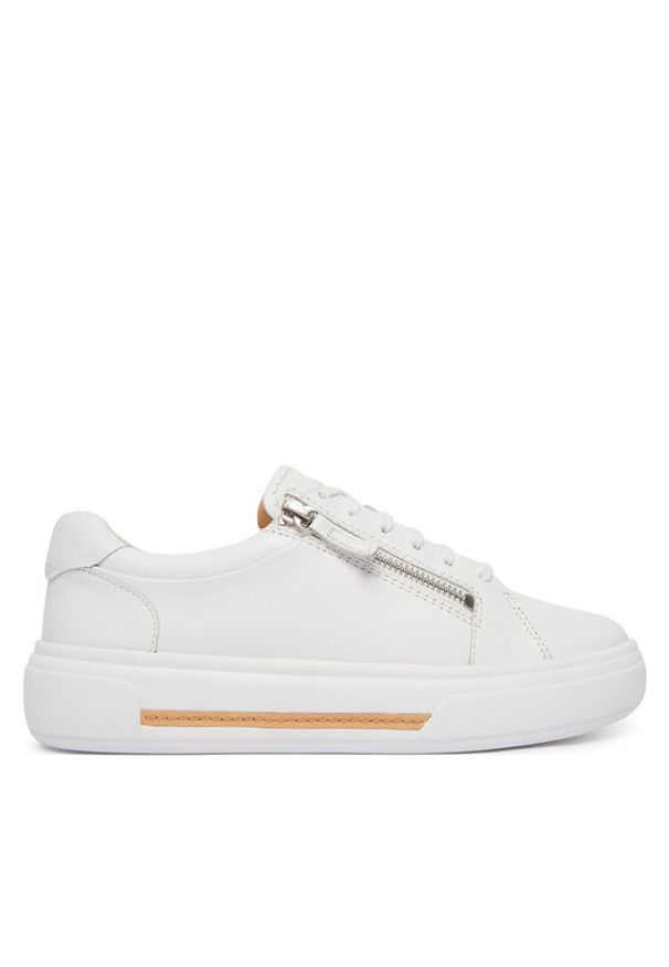 Clarks Sneakersy Hollyrose Zip 26185917 Biały. Kolor: biały. Materiał: skóra