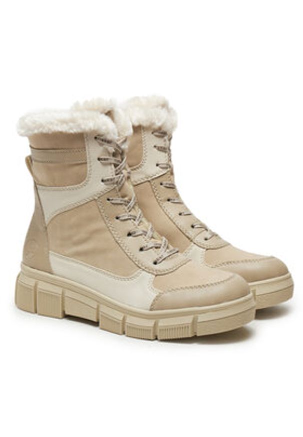 Rieker Trzewiki X3403-62 Beżowy. Kolor: beżowy. Materiał: materiał