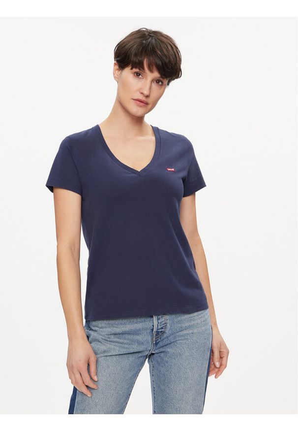 Levi's® T-Shirt Perfect 85341-0064 Granatowy Regular Fit. Kolor: niebieski. Materiał: bawełna