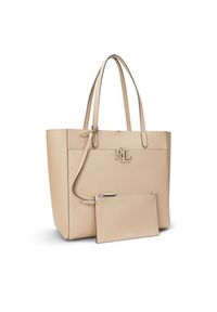 Lauren Ralph Lauren - LAUREN RALPH LAUREN Torebka Cameryn 431960183004 Beżowy. Kolor: beżowy. Materiał: skórzane #5
