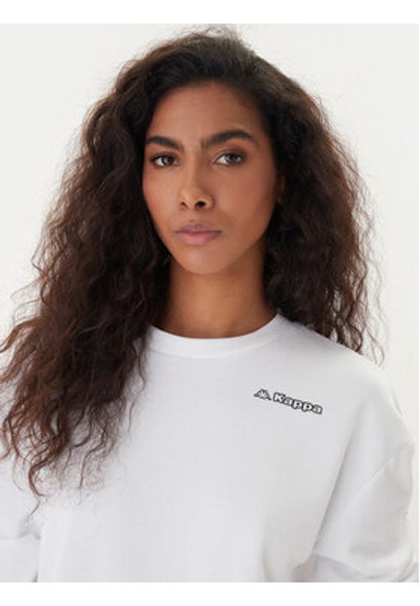 Kappa Bluza Logo Fekka 371M5EW Biały Regular Fit. Kolor: biały. Materiał: bawełna