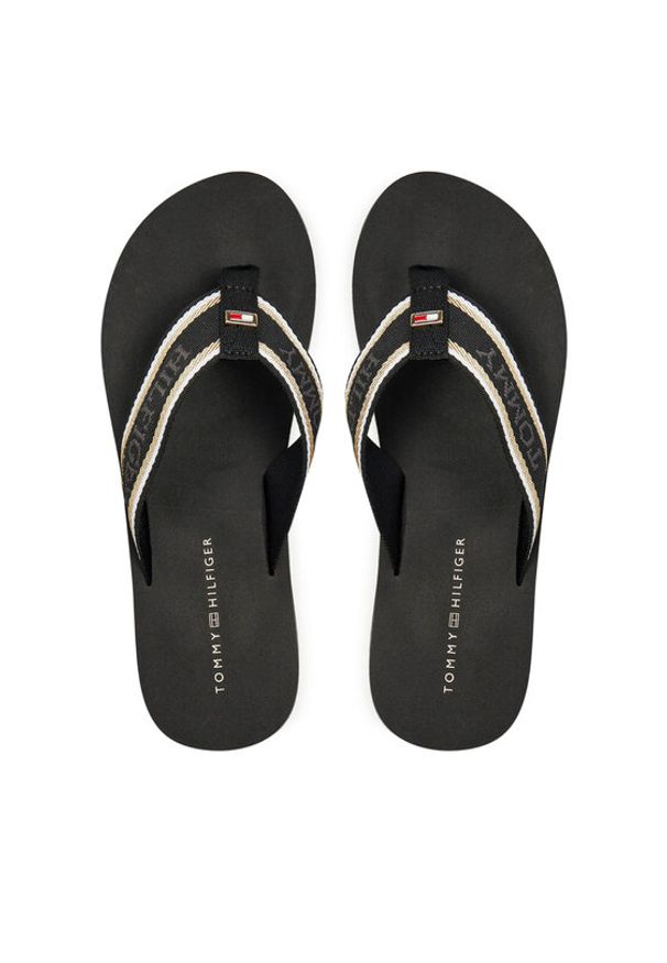 TOMMY HILFIGER - Tommy Hilfiger Japonki Im Hilfiger Beach Sandal FW0FW08015 Czarny. Kolor: czarny. Materiał: materiał