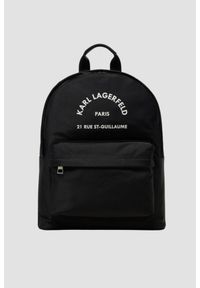 Karl Lagerfeld - KARL LAGERFELD Czarny męski plecak Nylon. Kolor: czarny. Materiał: nylon. Styl: casual