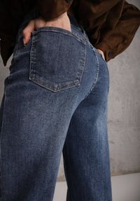 Renee - Niebieskie Jeansy Wide Leg High Waist Jenivia. Okazja: na co dzień. Stan: podwyższony. Kolor: niebieski. Styl: casual #6