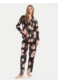 Lauren Ralph Lauren - LAUREN RALPH LAUREN Piżama ILN92438 Czarny Regular Fit. Kolor: czarny. Materiał: wiskoza