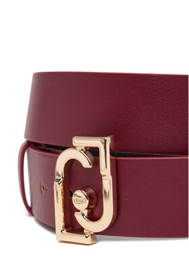 Liu Jo Pasek Damski Hips Belt 3,5 Cm AF5238 E0077 Bordowy. Kolor: czerwony. Materiał: skóra