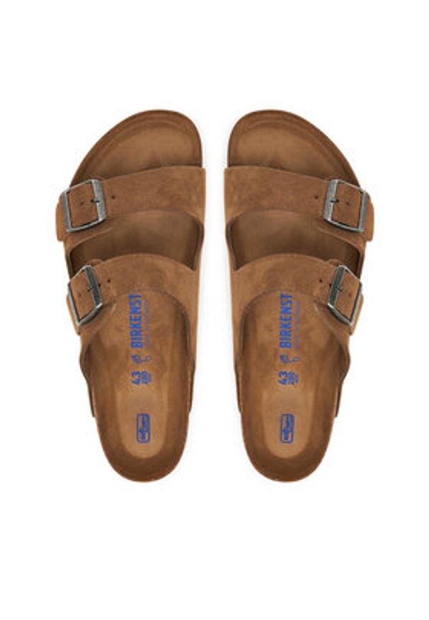 Birkenstock Klapki Arizona Sfb 1030863 Brązowy. Kolor: brązowy. Materiał: skóra, zamsz