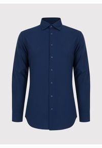Pako Lorente - PAKO LORENTE – Granatowa bawełniana koszula męska. Kolor: biały, niebieski. Materiał: bawełna. Długość rękawa: długi rękaw. Długość: długie. Styl: elegancki #3