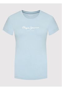 Pepe Jeans T-Shirt New Virgina PL505202 Niebieski Slim Fit. Kolor: niebieski. Materiał: bawełna #3