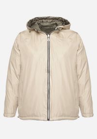 Born2be - Zielona Kurtka Dwustronna z Odpinanym Kapturem Frolbia. Okazja: na co dzień. Kolor: zielony. Materiał: jeans. Wzór: gładki. Styl: elegancki, casual, klasyczny #3