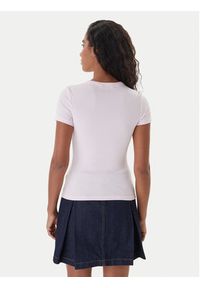 Tommy Jeans T-Shirt Badge DW0DW17881 Różowy Slim Fit. Kolor: różowy. Materiał: bawełna #5