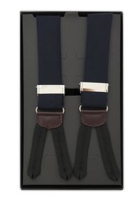 Modini - Granatowe materiałowe szelki na guziki L3. Kolor: niebieski. Materiał: materiał #1