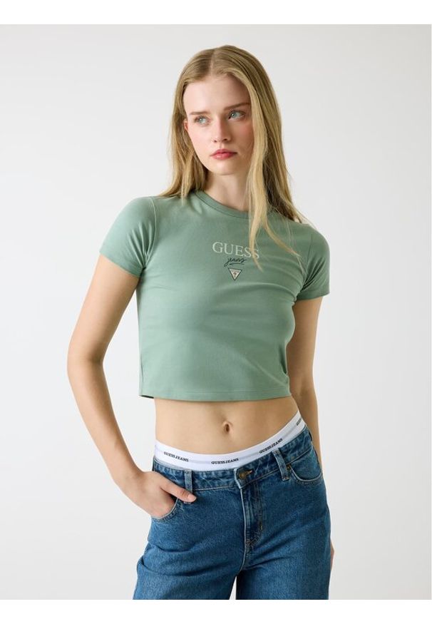 Guess Jeans T-Shirt 180328 Zielony Classic Fit. Kolor: zielony